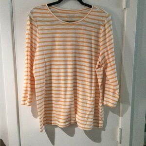 Chicos Striped Orange and White Women's Top